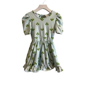Charming Kids' Green Clover Dress